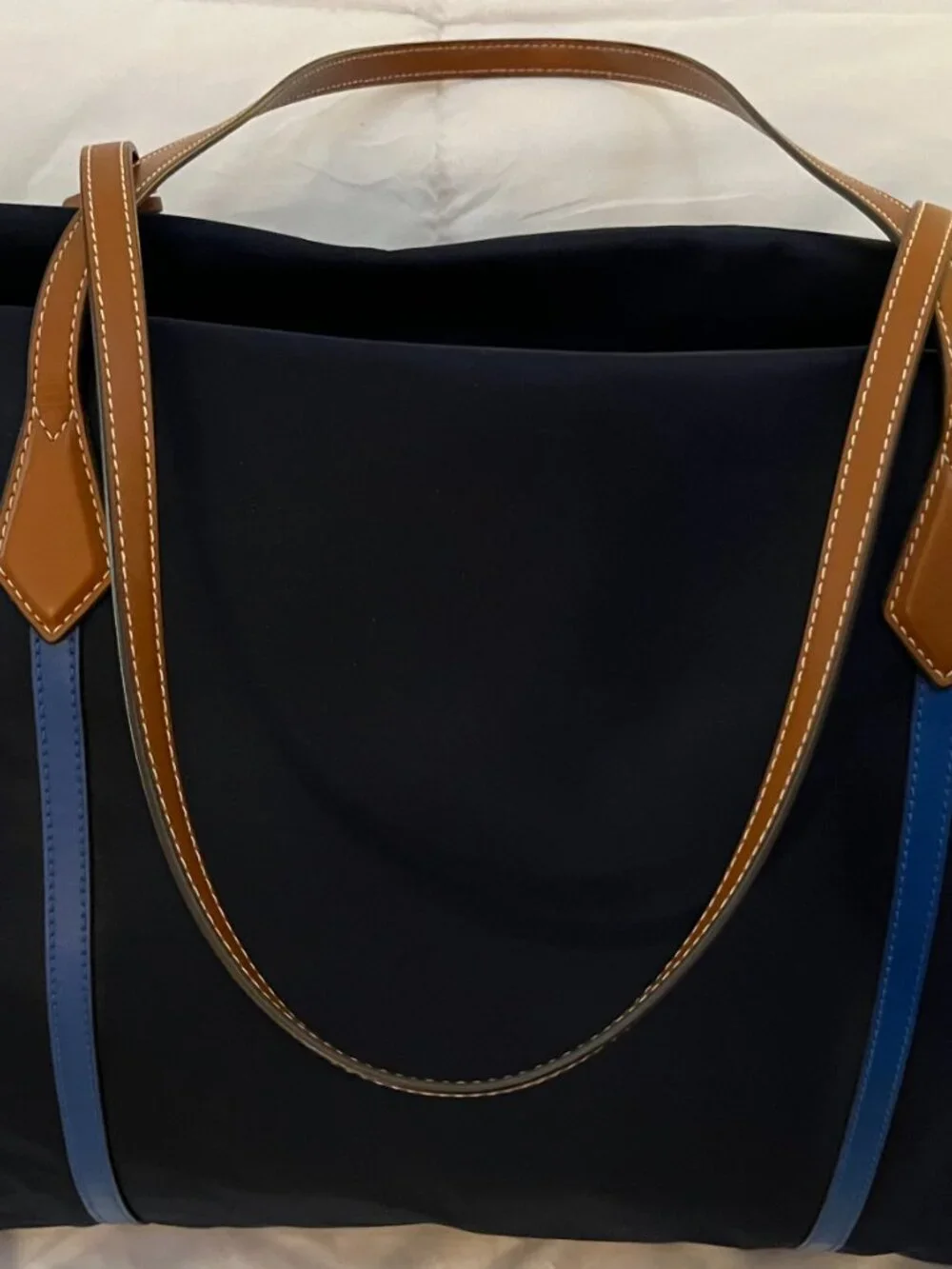 Tory Burch Perry Nylon Oversized Tote Travel Bag Royal Navy